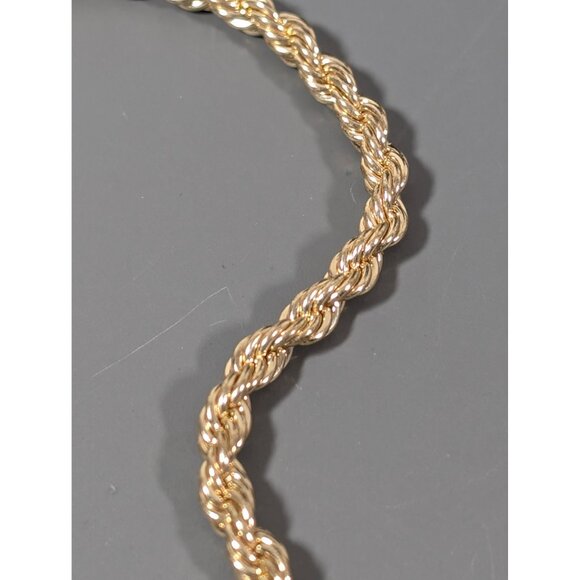 Express Gold Tone Rope Chain Necklace Classic Retro 18" - Picture 4 of 6